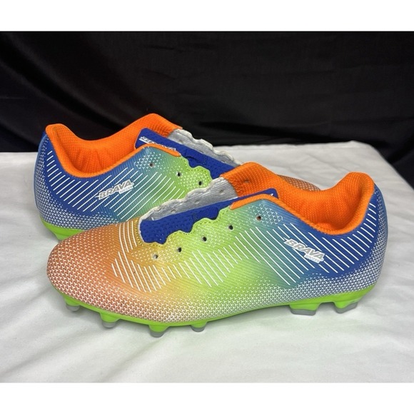 Brava Soccer Cleats Size Youth 6D Boys or Girls Orange/Green/Blue No Laces - Picture 3 of 11